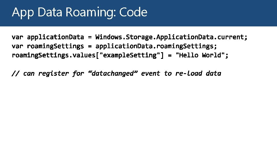 App Data Roaming: Code 