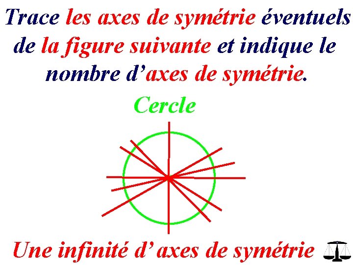 Trace les axes de symétrie éventuels de la figure suivante et indique le nombre