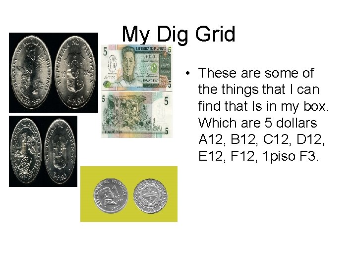 My Dig Grid • These are some of the things that I can find