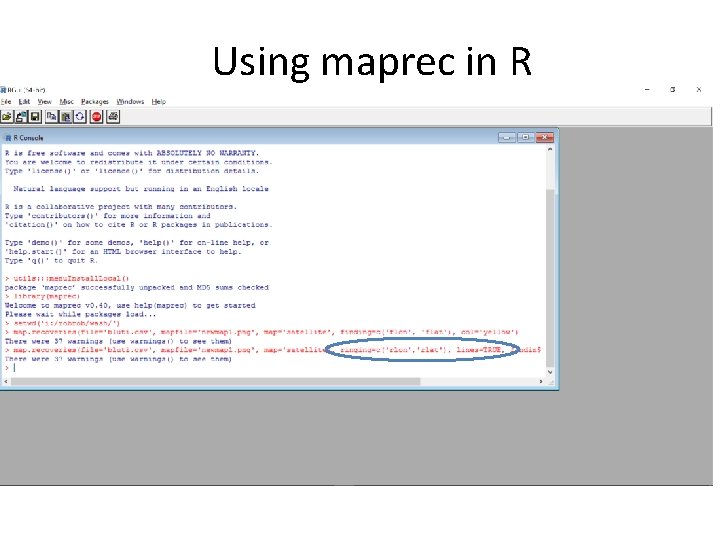 Using maprec in R 