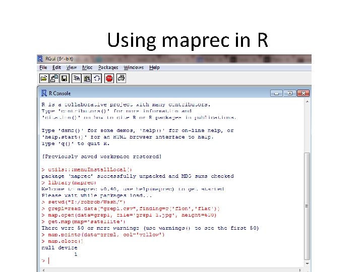 Using maprec in R 