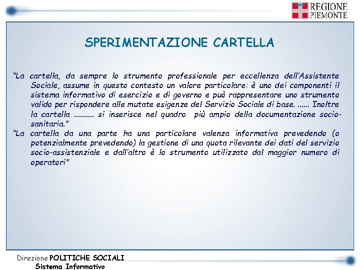 SEMINARIO La Cartella Sociale Informatizzata Stumento Per Il SEMINARIO La Cartella Sociale Informatizzata Stumento Per Il