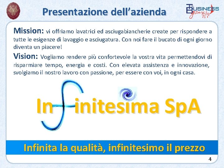 Presentazione dell’azienda Mission: vi offriamo lavatrici ed asciugabiancherie create per rispondere a tutte le