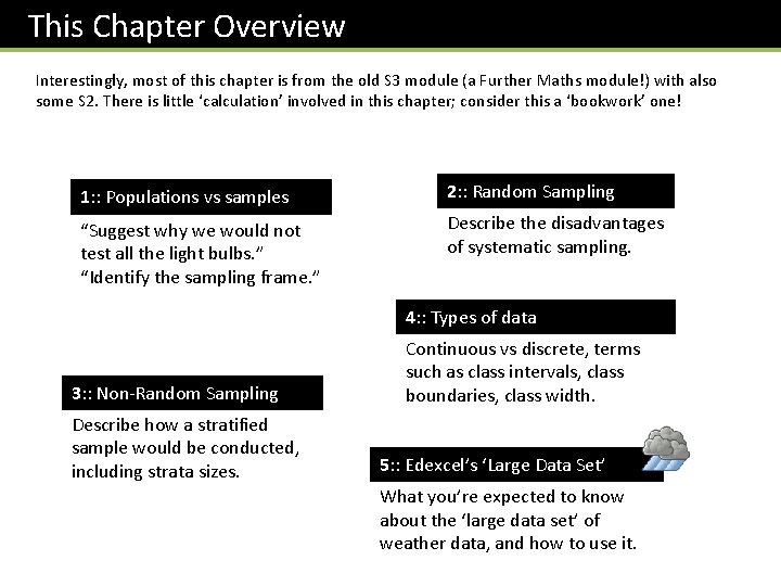 This Chapter Overview Interestingly, most of this chapter is from the old S 3