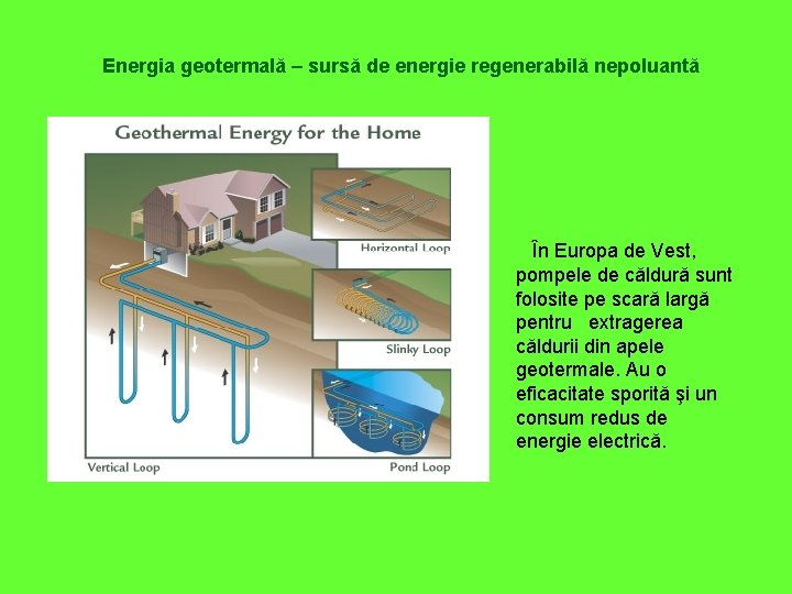 Energia geotermală – sursă de energie regenerabilă nepoluantă În Europa de Vest, pompele de