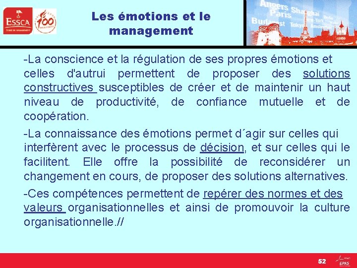 Les émotions et le management -La conscience et la régulation de ses propres émotions
