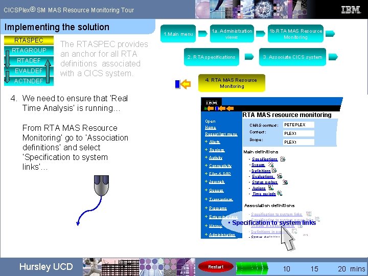 ® CICSPlex SM MAS Resource Monitoring Tour Implementing the solution RTASPEC RTAGROUP RTADEF EVALDEF ® CICSPlex SM MAS Resource Monitoring Tour Implementing the solution RTASPEC RTAGROUP RTADEF EVALDEF