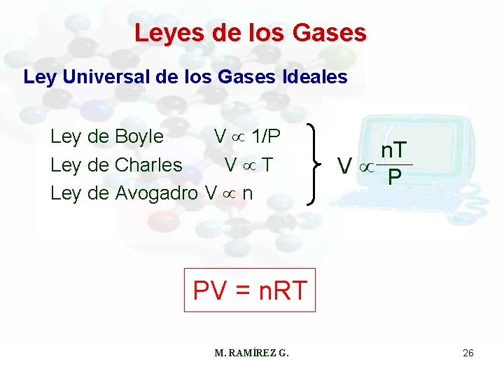 Leyes de los Gases Ley Universal de los Gases Ideales Ley de Boyle V