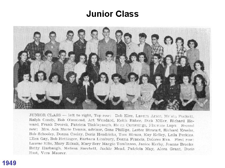 Junior Class 1949 