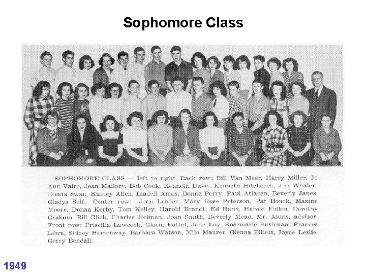 Sophomore Class 1949 