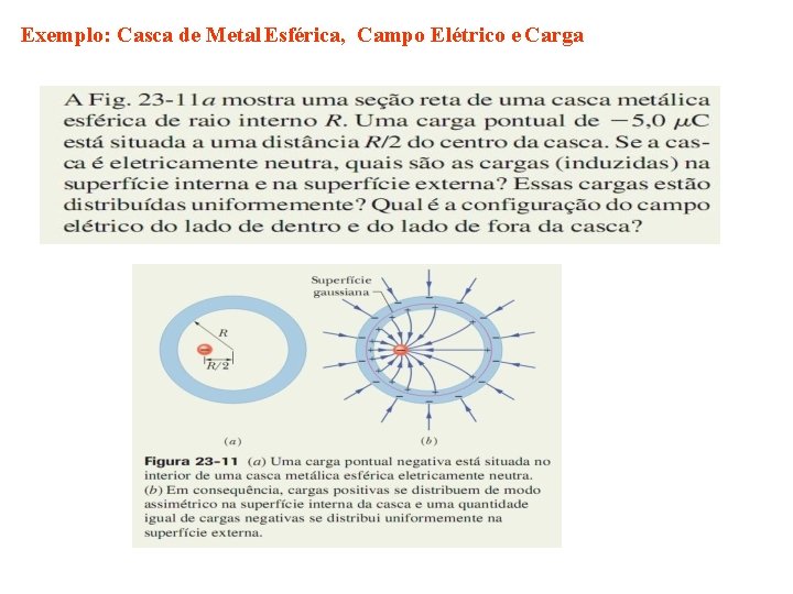 Exemplo: Casca de Metal Esférica, Campo Elétrico e Carga 