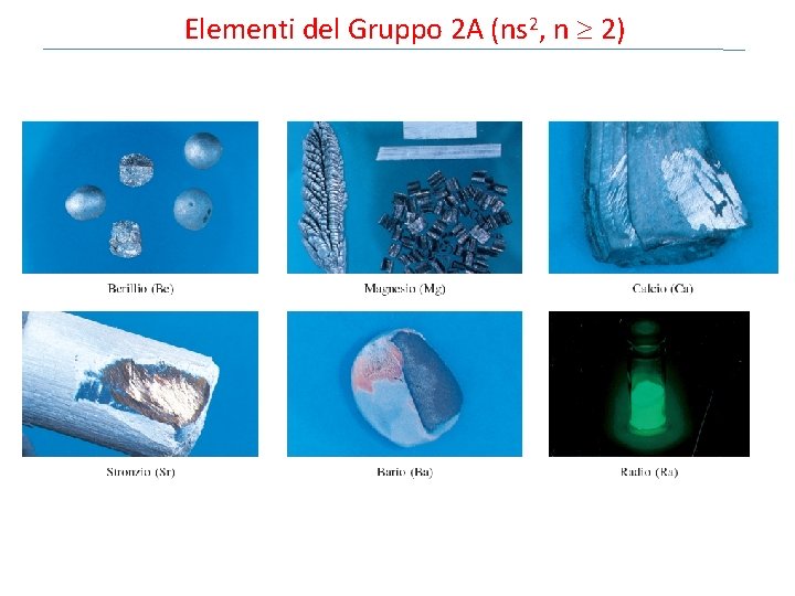 Elementi del Gruppo 2 A (ns 2, n 2) 