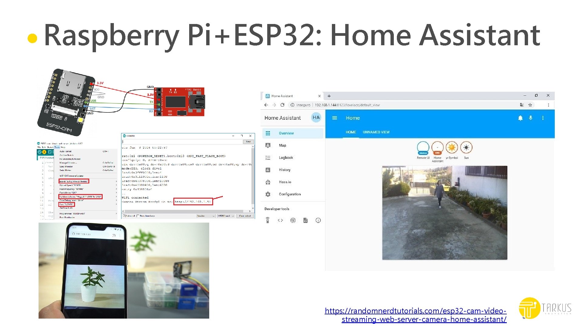 Raspberry Pi+ESP 32: Home Assistant https: //randomnerdtutorials. com/esp 32 -cam-videostreaming-web-server-camera-home-assistant/ 