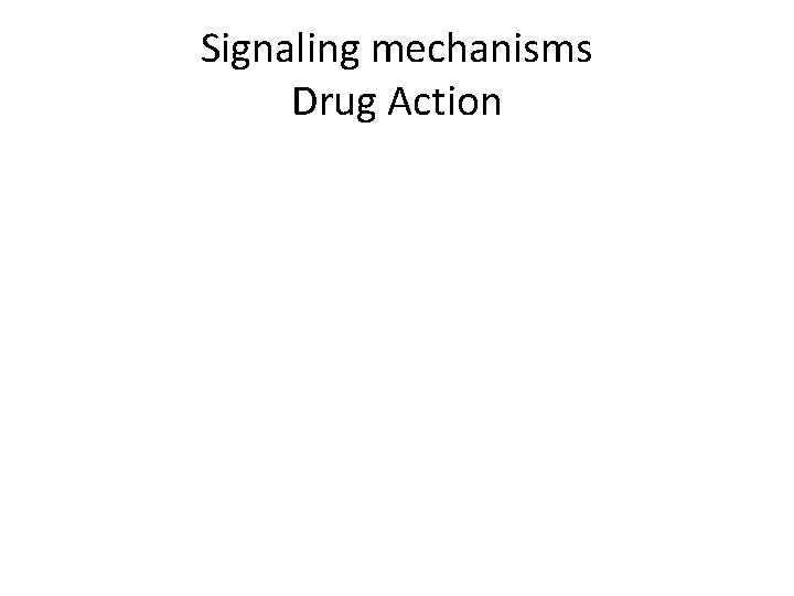 Signaling mechanisms Drug Action 