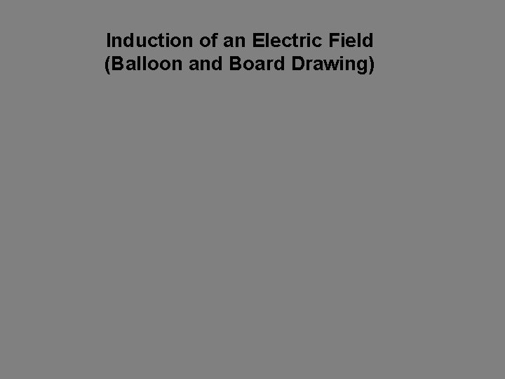 Induction of an Electric Field (Balloon and Board Drawing) 