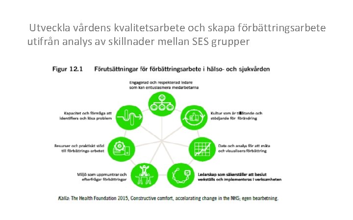  Utveckla vårdens kvalitetsarbete och skapa förbättringsarbete utifrån analys av skillnader mellan SES grupper