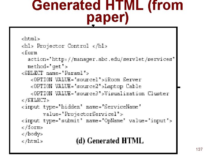 Generated HTML (from paper) 137 Generated HTML (from paper) 137