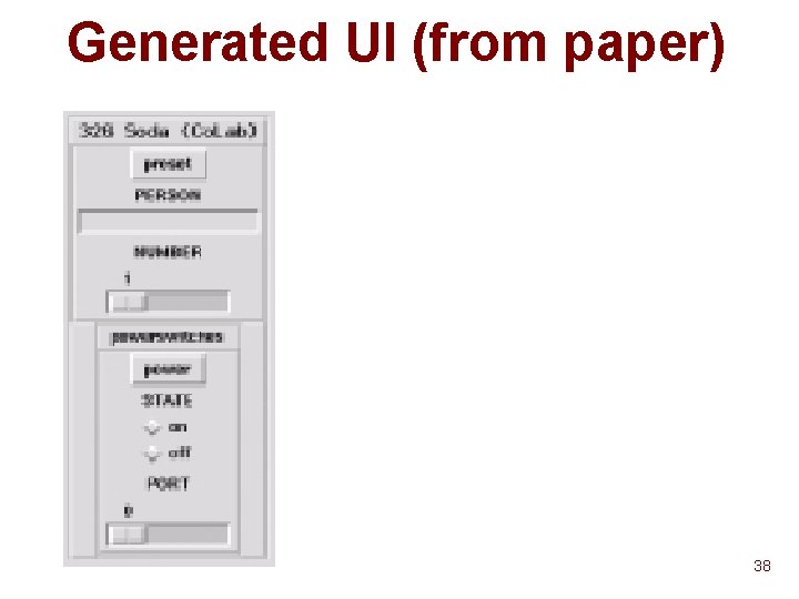 Generated UI (from paper) 38 Generated UI (from paper) 38