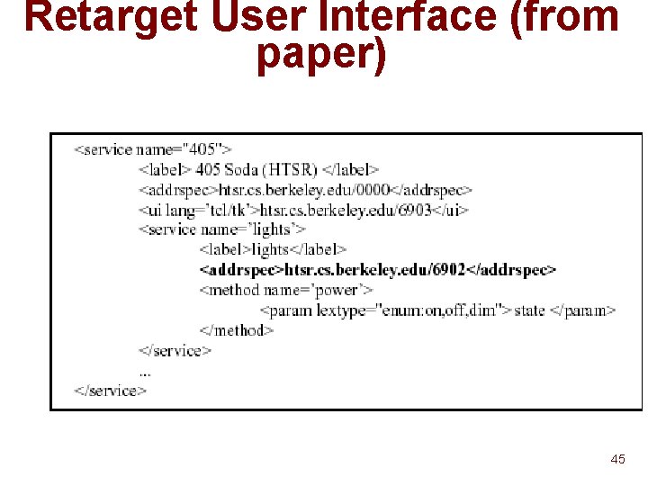 Retarget User Interface (from paper) 45 Retarget User Interface (from paper) 45