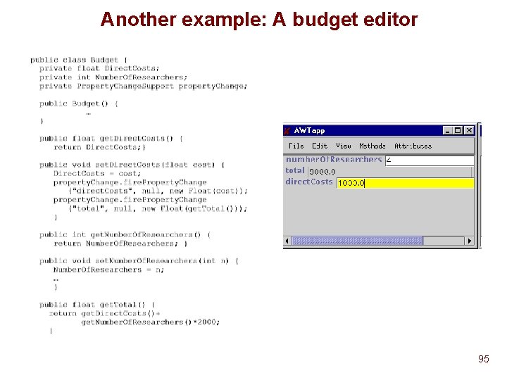 Another example: A budget editor 95 Another example: A budget editor 95