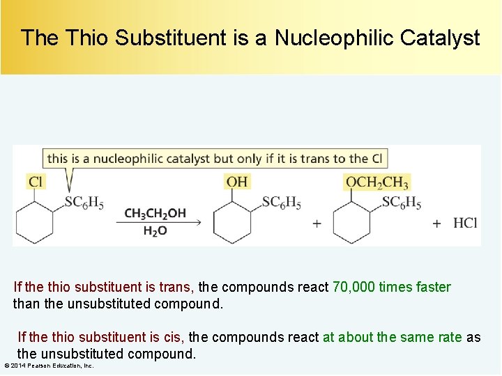 The Thio Substituent is a Nucleophilic Catalyst If the thio substituent is trans, the