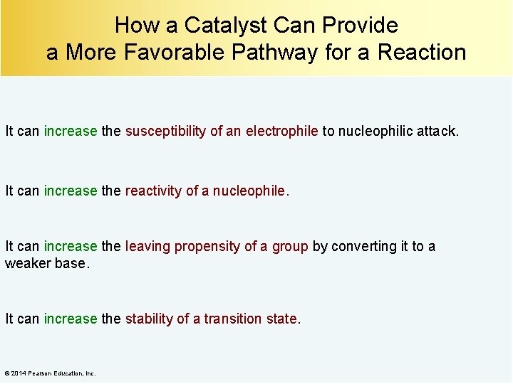 How a Catalyst Can Provide a More Favorable Pathway for a Reaction It can