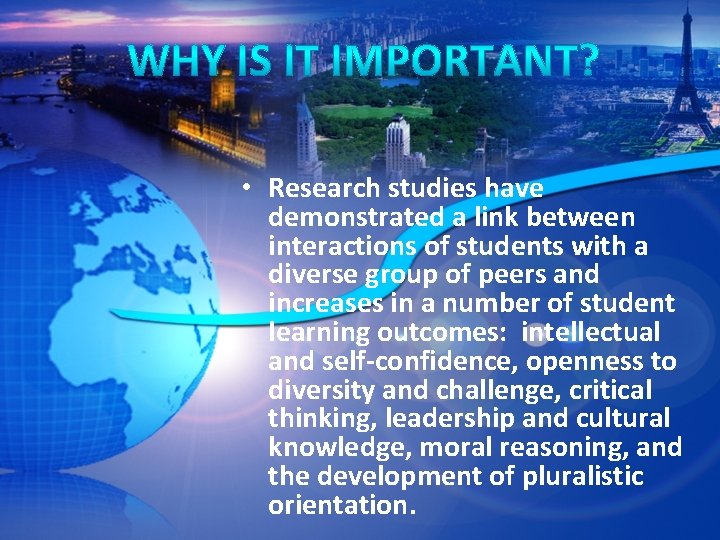  • Research studies have demonstrated a link between interactions of students with a