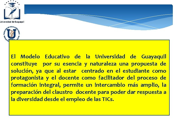 El Modelo Educativo de la Universidad de Guayaquil constituye por su esencia y naturaleza