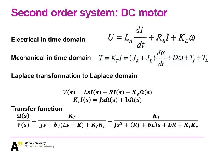 Second order system: DC motor 