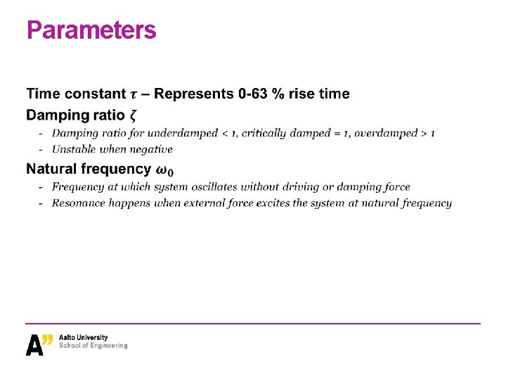 Parameters 