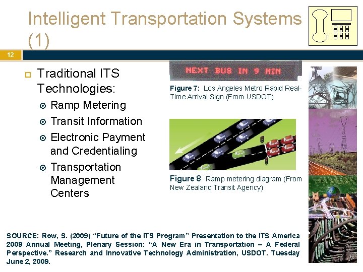 Intelligent Transportation Systems (1) 12 Traditional ITS Technologies: Ramp Metering Transit Information Electronic Payment Intelligent Transportation Systems (1) 12 Traditional ITS Technologies: Ramp Metering Transit Information Electronic Payment