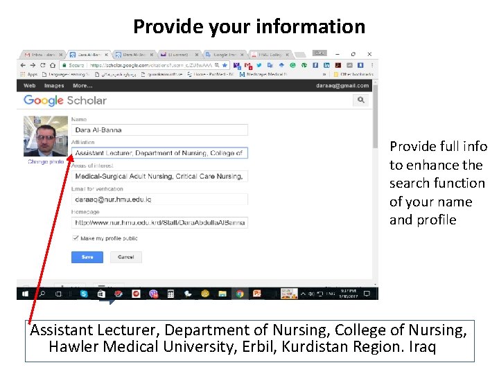 Provide your information Provide full info to enhance the search function of your name
