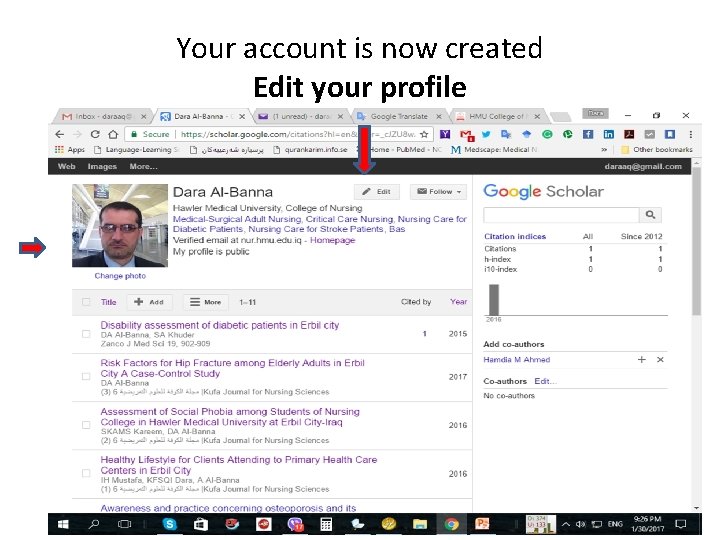 Your account is now created Edit your profile 
