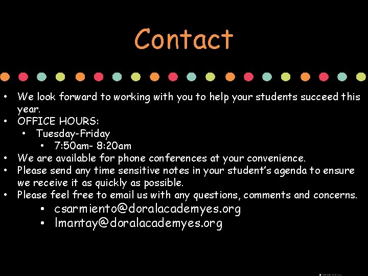 Contact • We look forward to working with you to help your students succeed