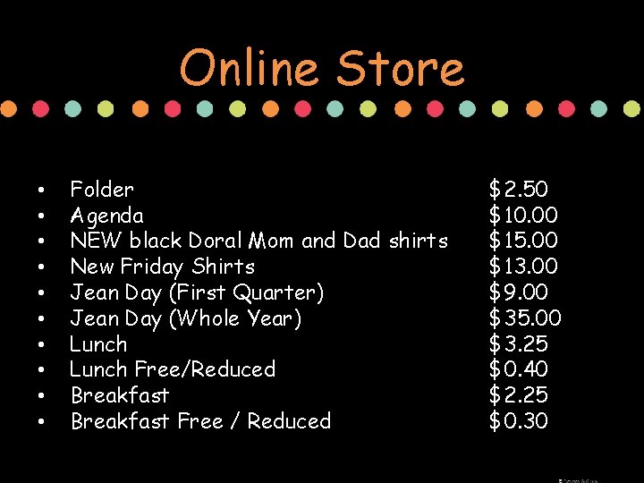 Online Store • • • Folder Agenda NEW black Doral Mom and Dad shirts