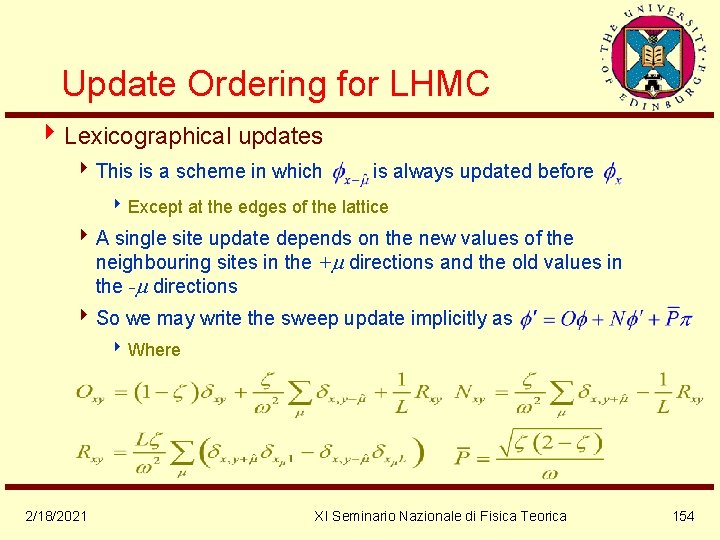 Update Ordering for LHMC 4 Lexicographical updates 4 This is a scheme in which