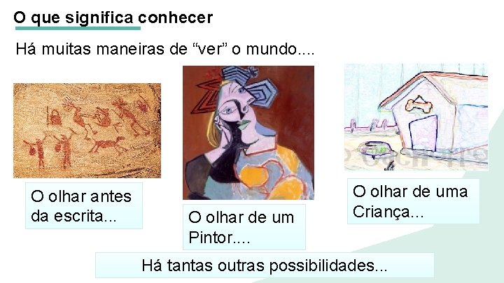 O que significa conhecer Há muitas maneiras de “ver” o mundo. . O olhar