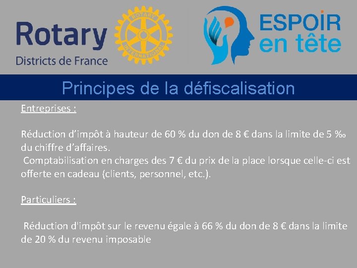 Principes de la défiscalisation Entreprises : Réduction d’impôt à hauteur de 60 % du