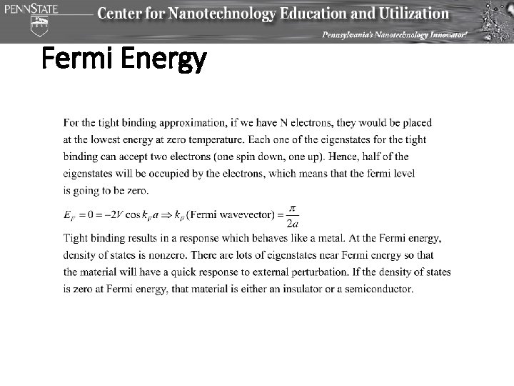 Fermi Energy 