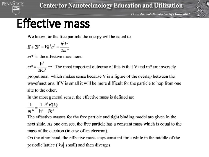 Effective mass 