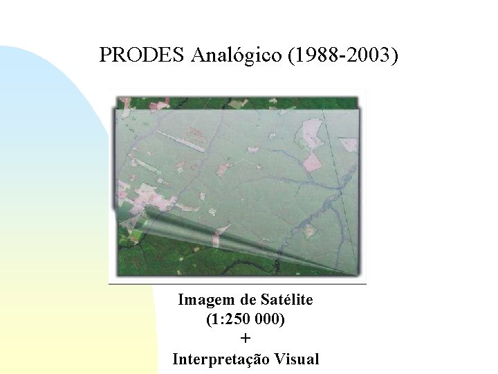 PRODES Analógico (1988 -2003) Imagem de Satélite (1: 250 000) + Interpretação Visual 