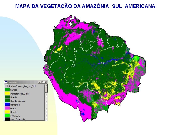 MAPA DA VEGETAÇÃO DA AMAZÔNIA SUL AMERICANA 