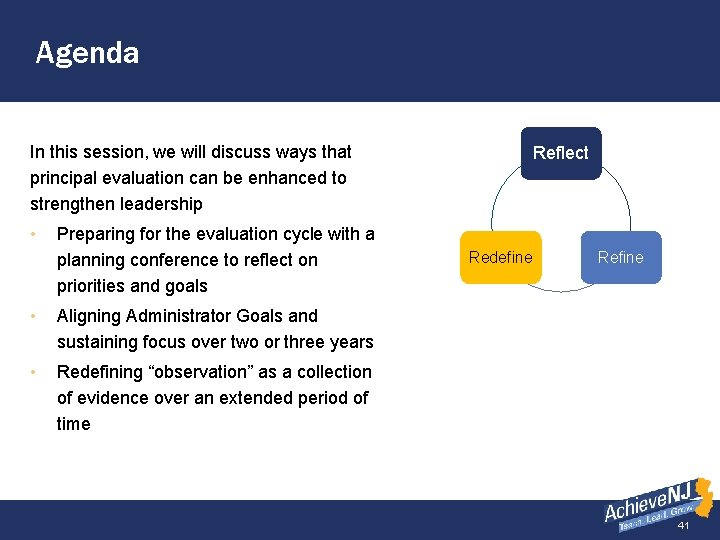 Agenda In this session, we will discuss ways that principal evaluation can be enhanced