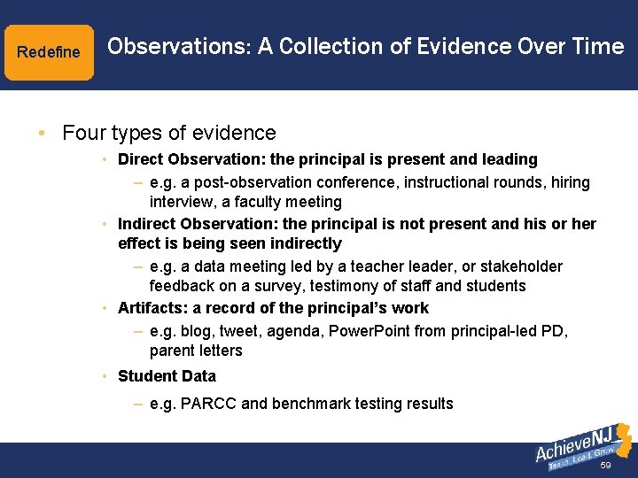 Redefine Observations: A Collection of Evidence Over Time • Four types of evidence •