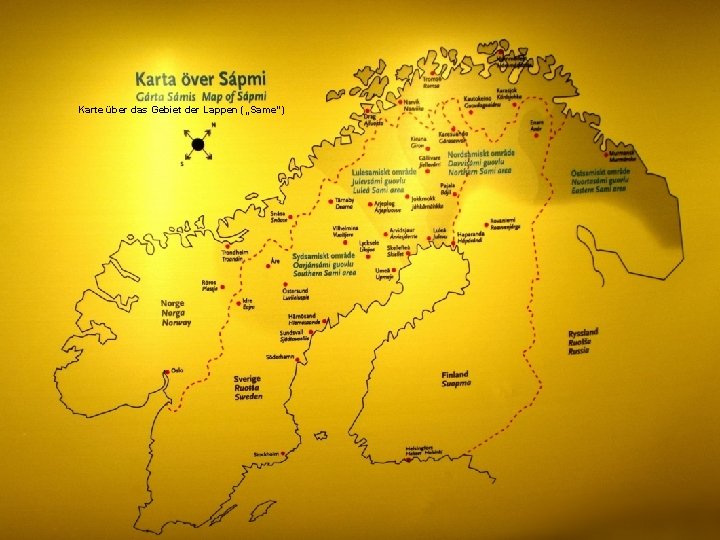 Karte über das Gebiet der Lappen („Same“) 