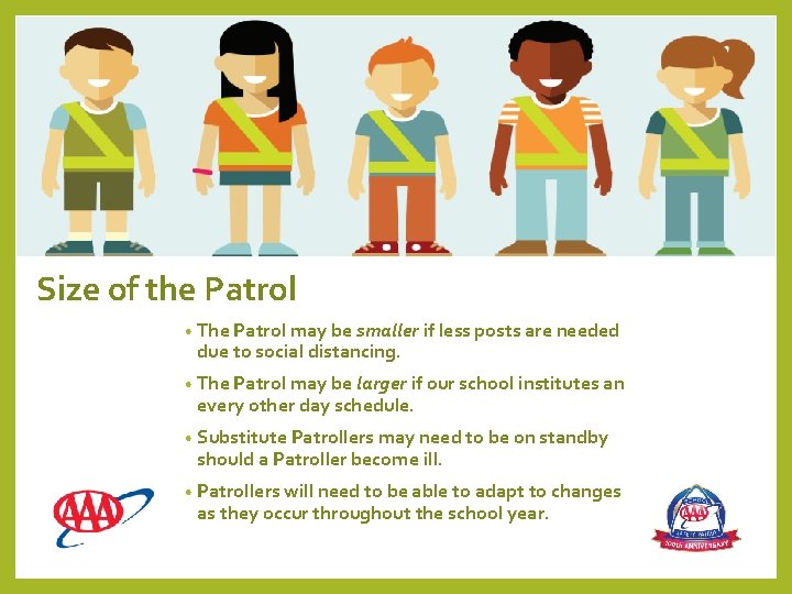 Size of the Patrol • The Patrol may be smaller if less posts are