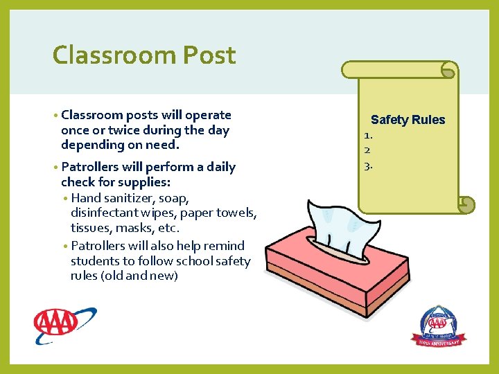 Classroom Post • Classroom posts will operate once or twice during the day depending