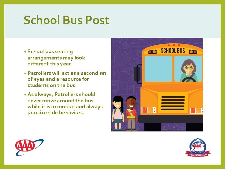 School Bus Post • School bus seating arrangements may look different this year. •