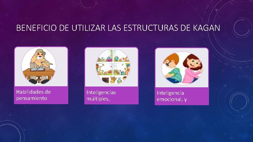 BENEFICIO DE UTILIZAR LAS ESTRUCTURAS DE KAGAN Habilidades de pensamiento Inteligencias múltiples, Inteligencia emocional,