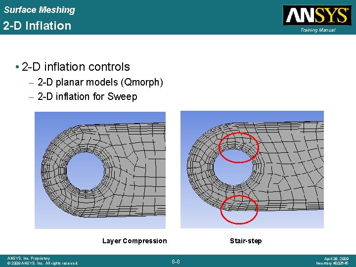 Surface Meshing 2 -D Inflation Training Manual • 2 -D inflation controls – 2